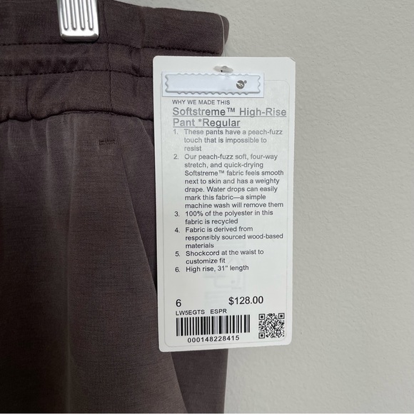 NWT Lululemon Softstreme High-Rise Pant Espresso Size 6 31” - Picture 4 of 12